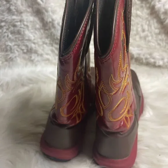 Durango Women's Rebelicious Western Boot Dark brown & Red  rubber soles SZ9.5M - Picture 11 of 14
